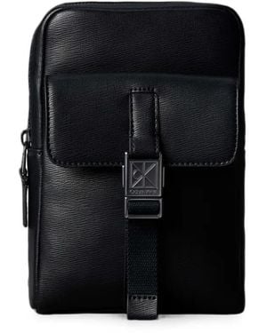 Calvin Klein Logo-Plaque Buckle-Fastening Shoulder Bag - Black