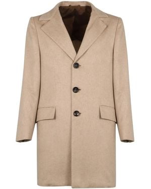 Kiton Single-Breasted Coat - Natural