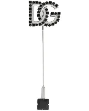 Dolce & Gabbana Dg Logo Brooch - White