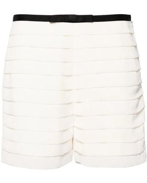 Edward Achour Paris Bow-Detail Pleated Shorts - White