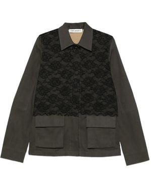 Our Legacy Split Lace-Appliqued Jacket - Black