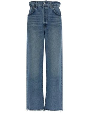 Agolde Lyonne Frayed-Hem Jeans - Blue