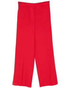 Alysi Pressed-Crease Wide-Leg Pants - Red