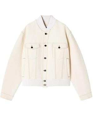 Lanvin Chest-Pockets Ribbed Jacket - White