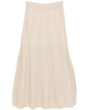 N.Peal Cashmere Waverly Skirt - Natural