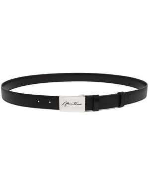 Montblanc Logo-Engraved Saffiano-Leather Belt - White
