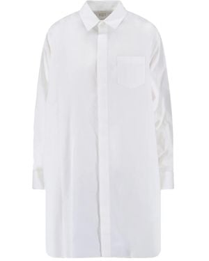 Sacai Hemdkleid mit Falten - Weiß