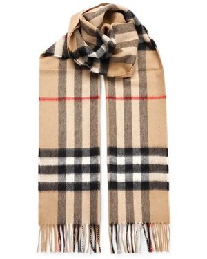 Burberry Check Fringed Scarf - White