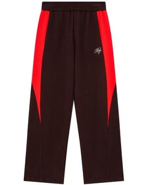 MSGM Logo-Embroidered Contrast-Panel Track Pants