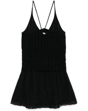 B+ AB Crochet Top Skirt Set - Black