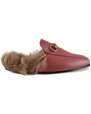 Gucci Mules Princetown Con Detalle Horsebit - Rosa