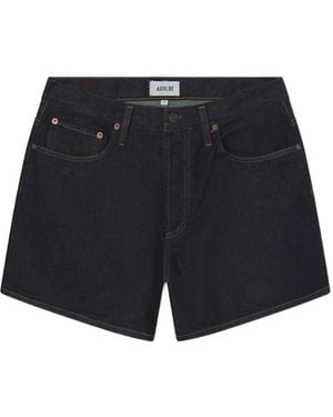 Agolde Leith Denim Shorts - Blauw