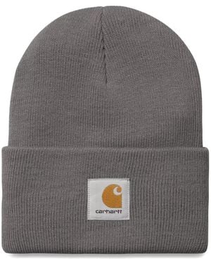 Carhartt Logo-Patch Beanie Hat - Gray