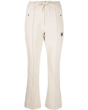 Needles Piping Logo-Embroidered Flared Track Pants - Natural