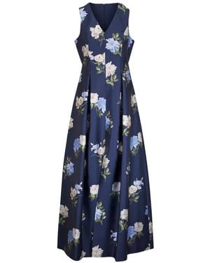 Sachin & Babi Geplooide Jurk Met Bloemenprint - Blauw
