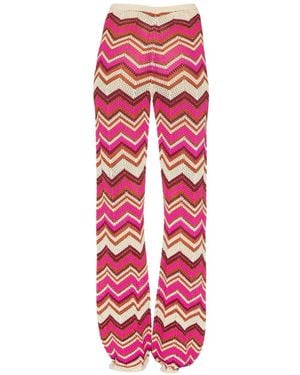 Devon Windsor Cierra Chevron-Knit Trousers - Red