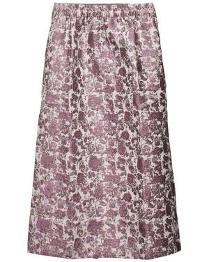 Baum und Pferdgarten Rock mit Blumen-Print - Lila