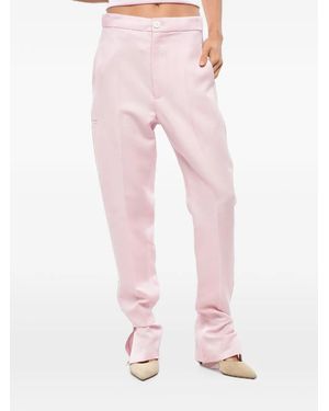 Setchu Button-Hem Tailored Pants - Pink