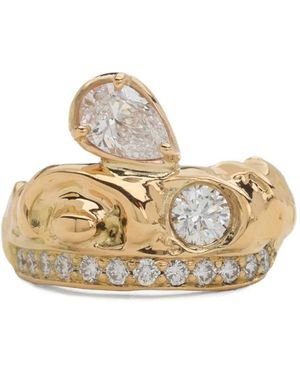 Nadia Shelbaya 18K On Fire Diamonds Ring - Natural