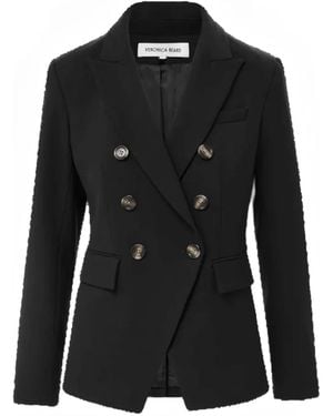 Veronica Beard Blazer Miller Dickey Con Doble Botonadura - Negro