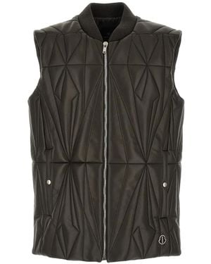 Moncler X Quilted Leather Vest - Black
