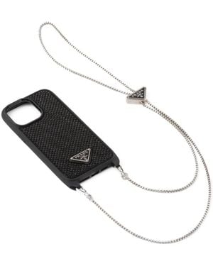 Prada Crystal-Embellished Iphone 13 Case in Black | Lyst UK
