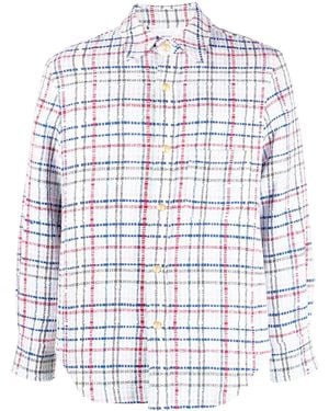 Thom Browne Gingham Check Tweed Overshirt - Blue