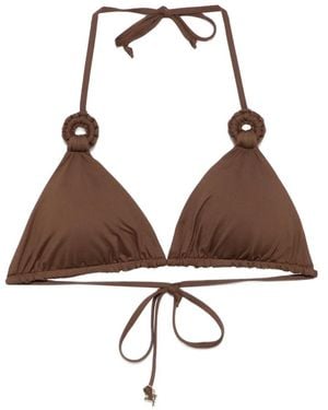 Fisico Ring-Detail Triangle Bikini Top - Brown