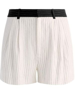 Alice + Olivia Conry Stripe-Pattern Shorts - White