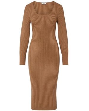Liu Jo Balloon Knit Midi Dress - Natural