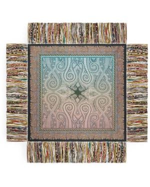 Pierre Louis Mascia Aloeuw Paisley-Motif Fringed Scarf - Grey