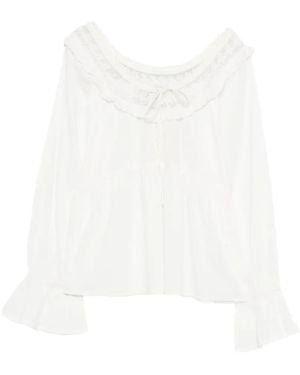 Posse Danielle Lace-Trim Blouse - White