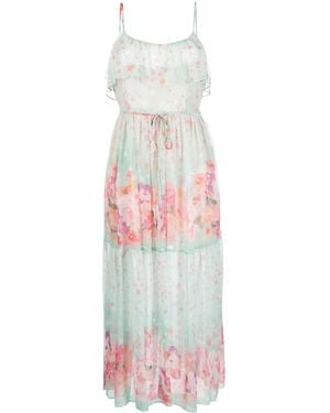 Twinset Kleid Mit Blumen-Print - Weiß