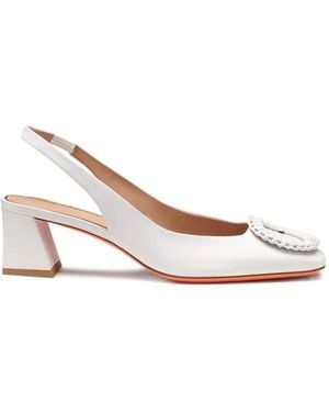 Santoni Buckle Slingback Court Shoes - Pink