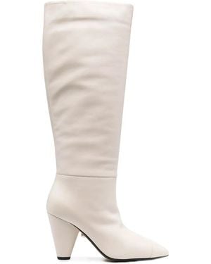 ALEVI Knee-Length 100Mm Cone-Heel Boots - White