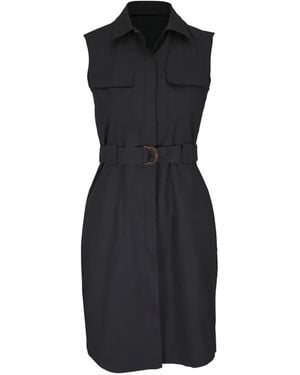 Antonelli Collared Belted Dress - Black