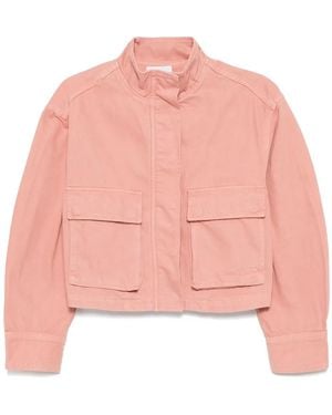 Maison Kitsuné Cropped Workwear Jacket - Pink