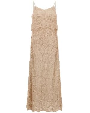 Herno Abito Midi Con Paillettes - Neutro
