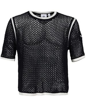 adidas Mesh-Knit Short-Sleeved T-Shirt - Black