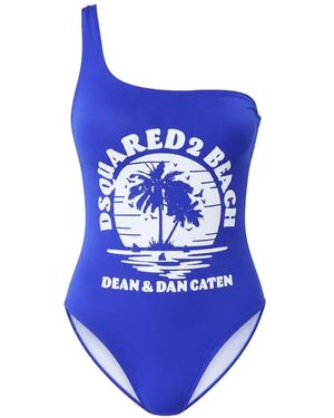 DSquared² Maillot De Bain À Logo Imprimé - Blue