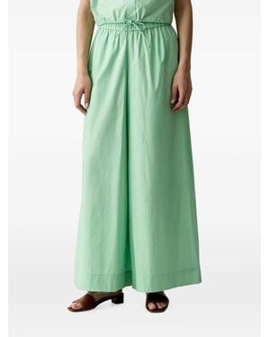 Benetton Pantalon Palazzo À Taille Élastiquée - Green