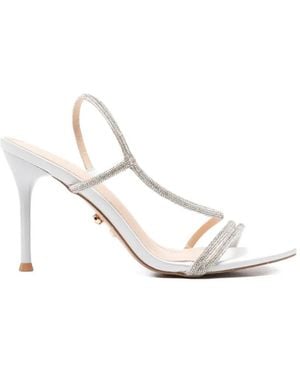 Twentyfourhaitch Flamenco Embellished Strappy Sandals - White