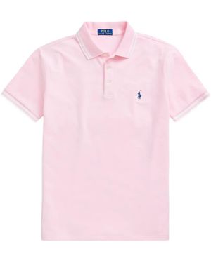 Polo Ralph Lauren Embroidered-Logo Tipped Polo Shirt - Pink