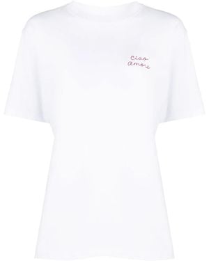 Giada Benincasa Embroidered Cotton T-Shirt - White
