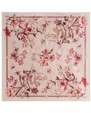 Guess Floral-Print Scarf - Pink