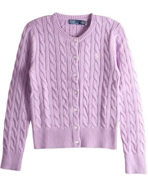 Polo Ralph Lauren Cable-Knit Buttoned Cardigan - Purple