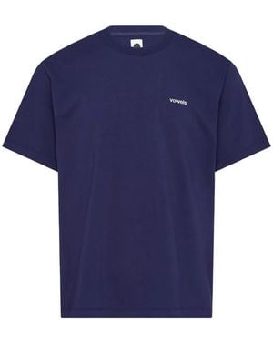 vowels Classic Logo-Print T-Shirt - Blue