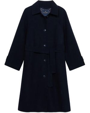 Brooks Brothers Belted Car Coat - Blue