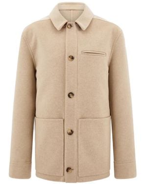 Ferragamo Double Wool And Cashmere Blouson - Natural