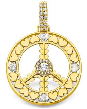Buddha Mama Peace Sign Diamond Pendant - Metallic